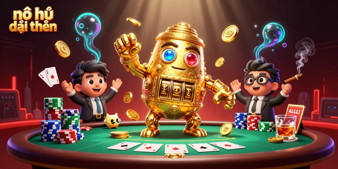 Spin the reels of nổ hũ đổi thưởng and experience the thrill of jackpot wins amidst vibrant casino elements.