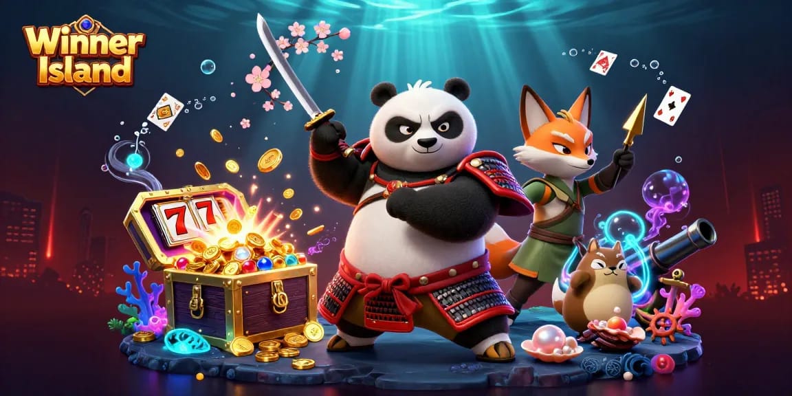 Experience thrilling action at Winner Island Casino with captivating characters and vibrant gaming elements.
