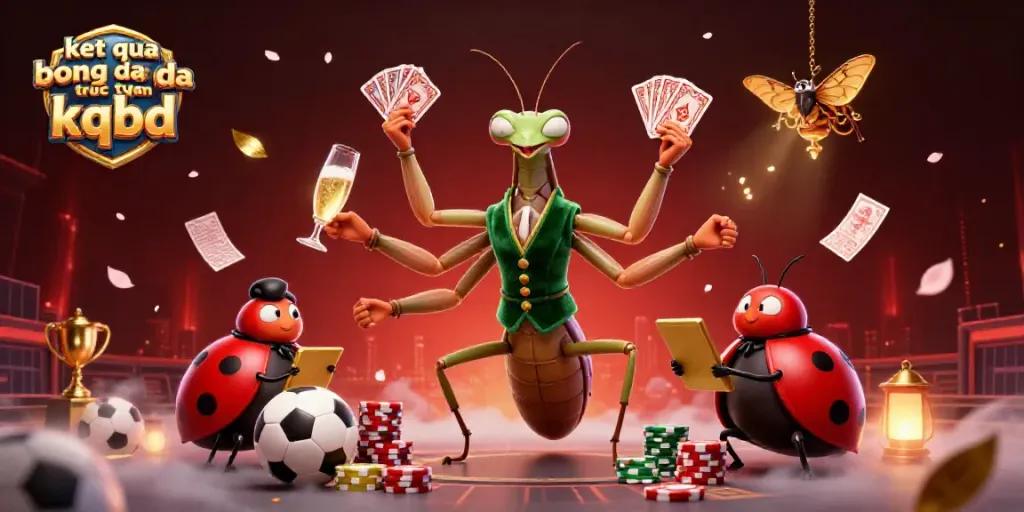 Engage with ket qua bong da truc tuyen kqbd while the giant mantis deals cards and the ladybug monitors the gaming scene.