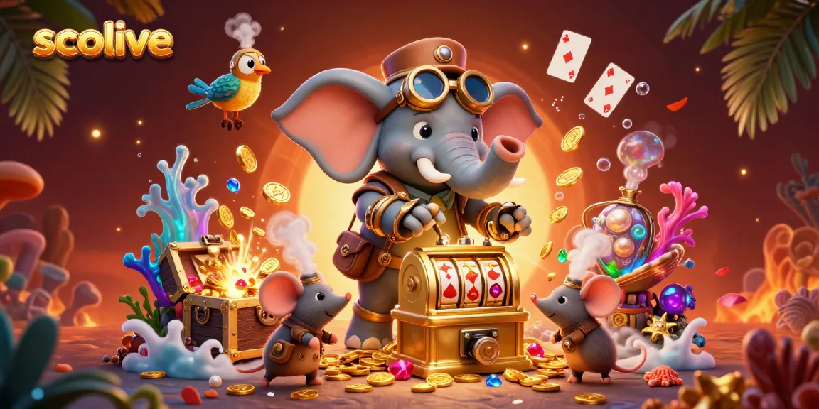 Engage with socolive's thrilling slots scene featuring a steampunk elephant and colorful gems.