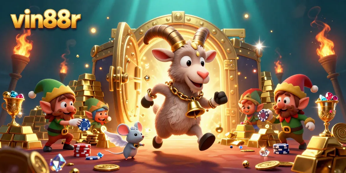 Experience the thrilling vin88r casino with a chaotic holiday scene featuring Krampus and mischievous elves.