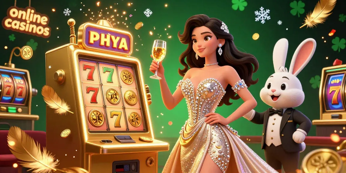 Engage with thrilling online casinos showcasing a glamorous woman celebrating by a jackpot slot machine.