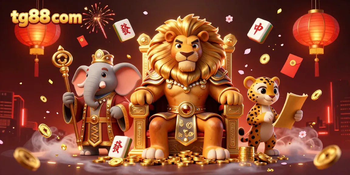 Engage with tg88 com's thrilling gaming universe, featuring a lion king and thematic elements.