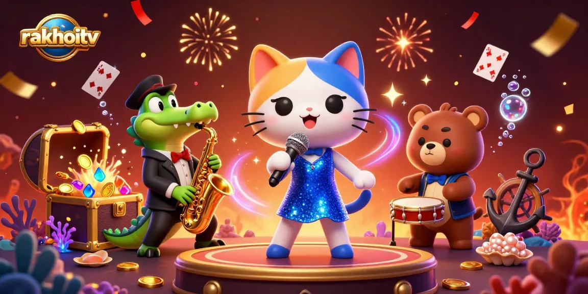 Experience the excitement of rakhoitv as cartoon characters bring casino fun to life in a vivid 3D scene.