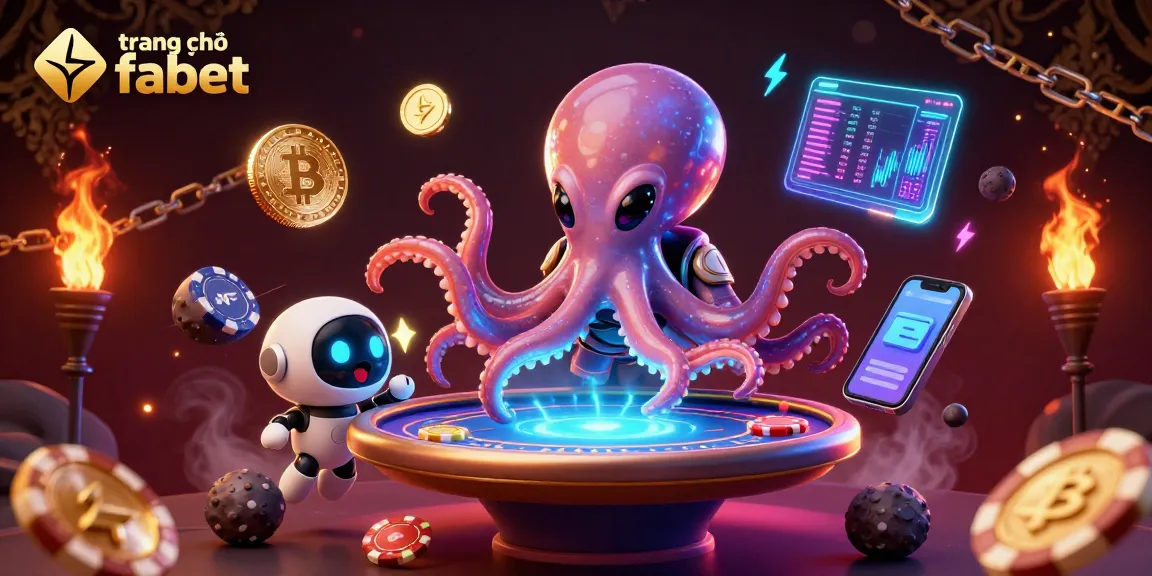 Engage with the vibrant universe of trang chủ fabet, where an alien octopus entertains at a holographic poker table.