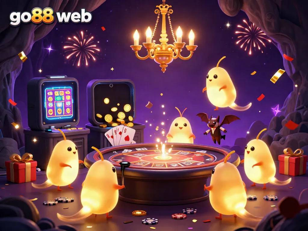 Enjoying vibrant gameplay at the go88 web casino, illuminated by glowworms.