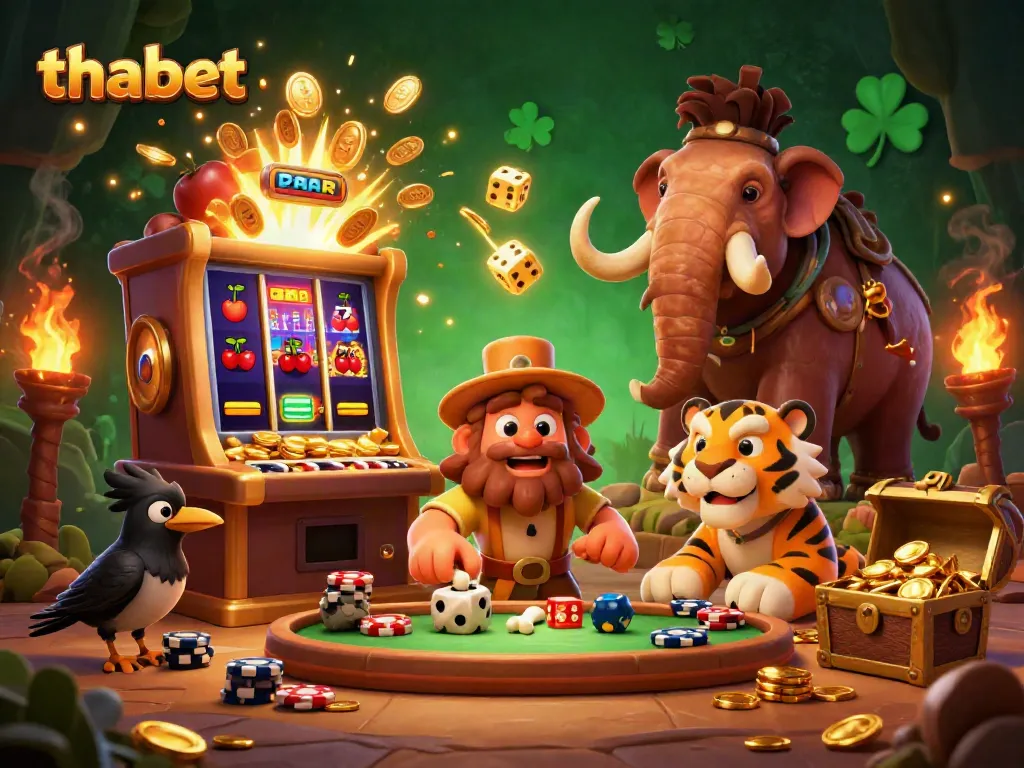 Experience thrilling gameplay at Thabet casino with exciting prehistoric characters and visuals.