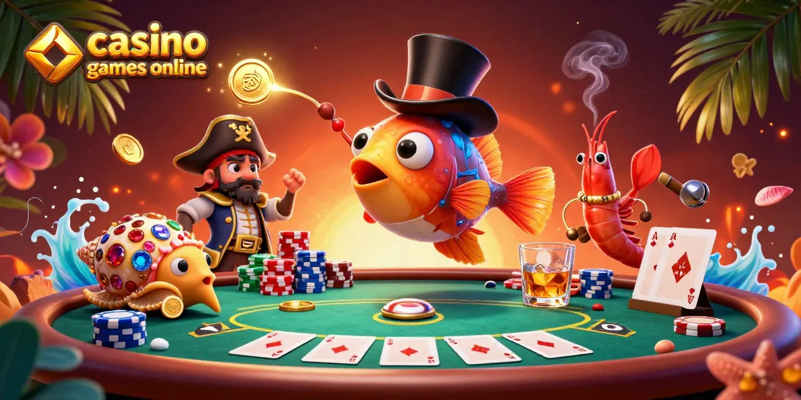 Experience thrilling moments in casino games online with our vibrant anglerfish and pirate shrimp artwork.