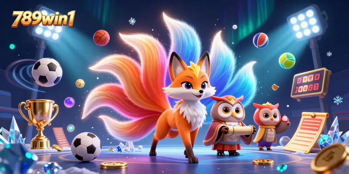 Engage with 789win1's vibrant gaming world featuring sports elements and colorful characters.