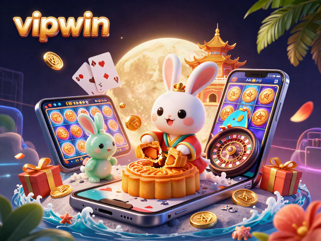 Boost your gaming experience with vipwin as the rabbit cracks open mooncakes revealing treasures.
