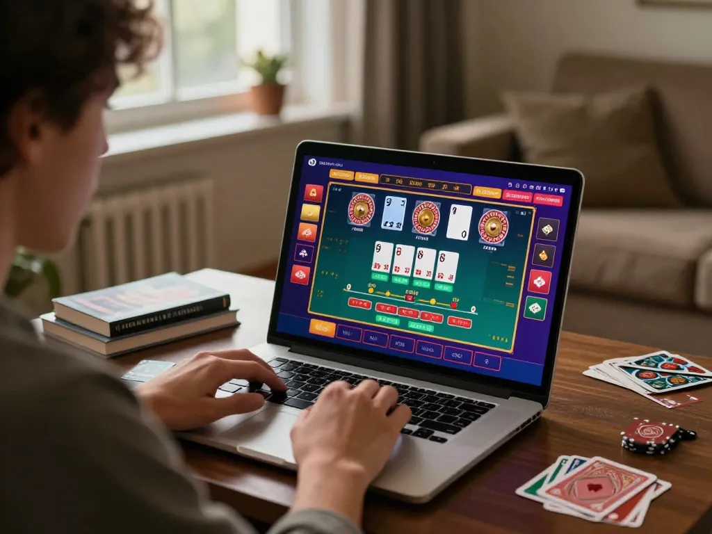 lu88 player intensely strategizing during online roulette game at home