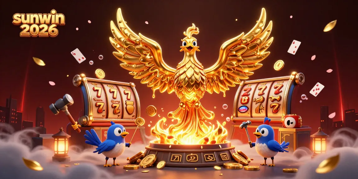 Spin to win with sunwin 2026 in this dynamic casino illustration showcasing thrilling slot elements.