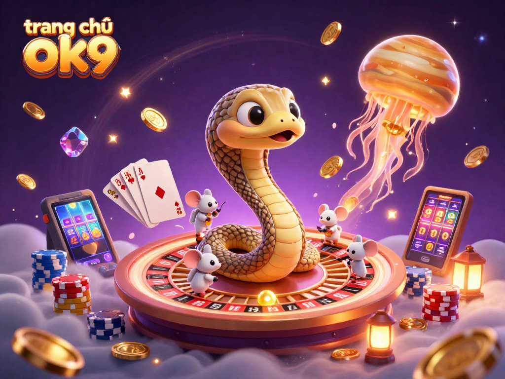 Bet on 3D Saturn roulette rings at trang chủ ok9 with astronaut mice and cosmic dealer.