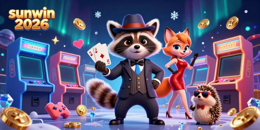 Experience thrilling gameplay with sunwin 2026 featuring a suave raccoon, glamorous fox lady, and bouncer