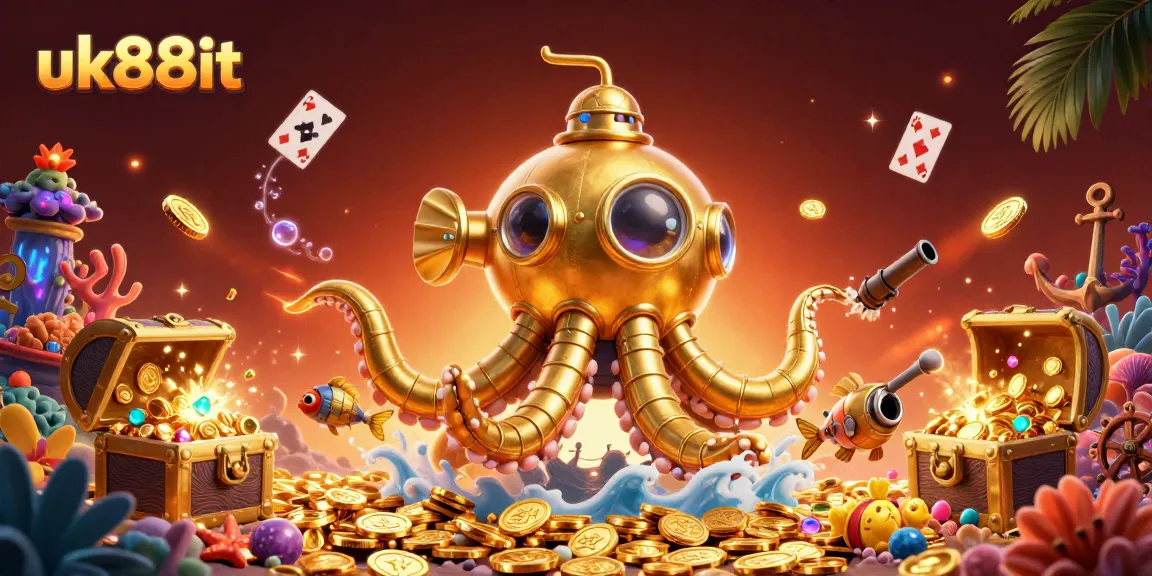 Win big in the immersive world of uk88it with a vibrant underwater casino adventure featuring a golden kraken.