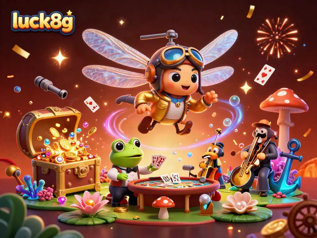 Engage in thrilling games at luck8g with vibrant casino characters and dynamic elements.