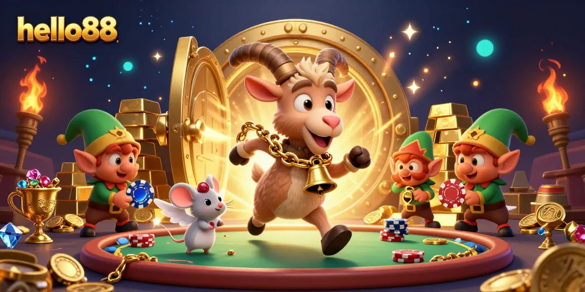 Engage in thrilling gameplay at hello88, featuring a vibrant casino scene with krampus and elf gremlins.