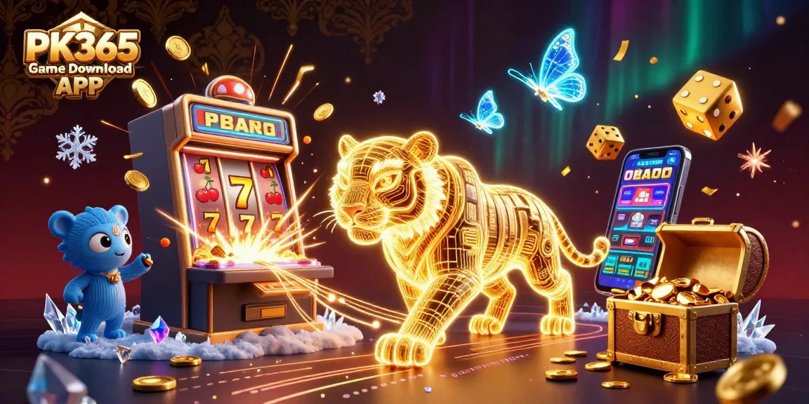 Engage in thrilling wins with PK365 Game Download APK showcased in a vibrant casino scene.
