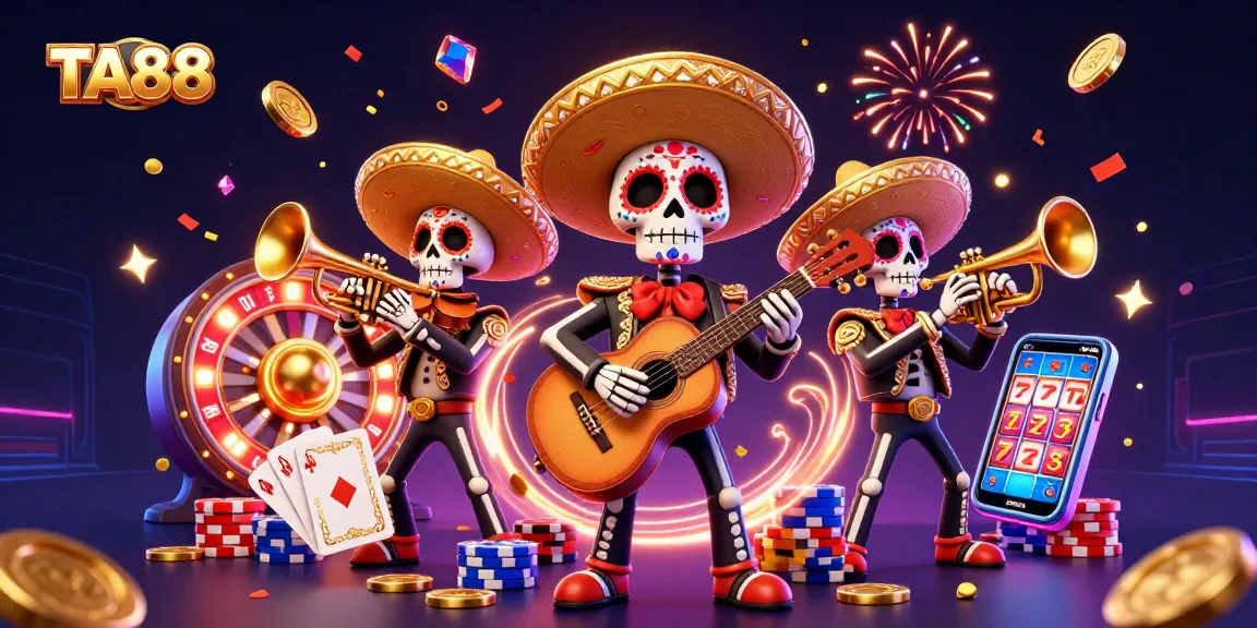 TA88 sparkles with vibrant energy featuring a Dia de los Muertos mariachi band in a casino scene.