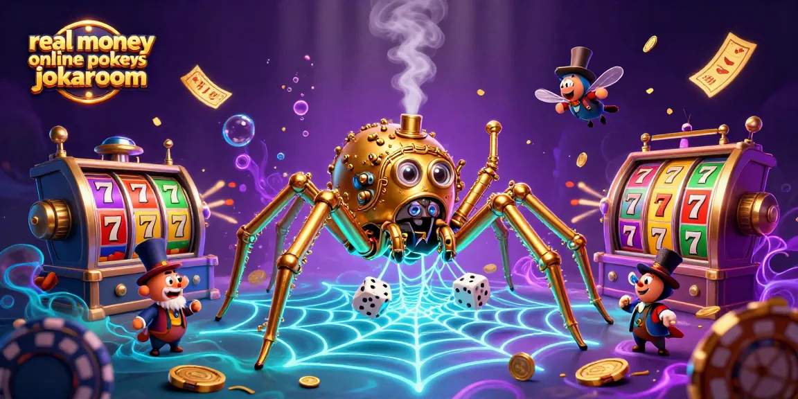 Engage with real money online pokies jokaroom featuring colorful slot reels amid a dynamic 3D scene.
