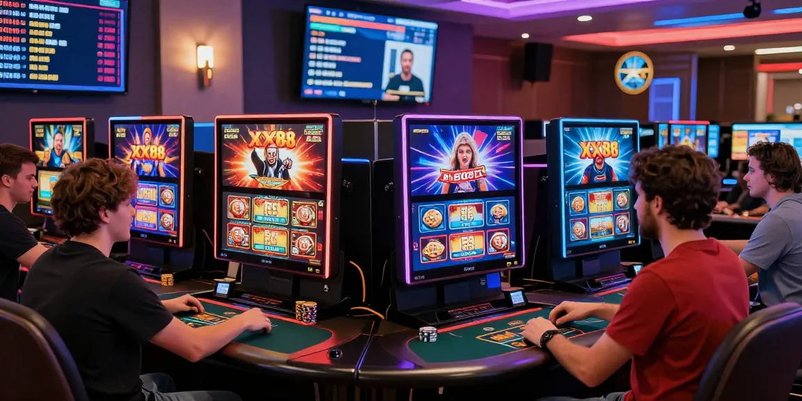 Dynamic XX88 online casino scene with players enjoying exclusive games and community interaction.