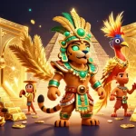 Play App tài xỉu online surrounded by treasures and vibrant casino elements.