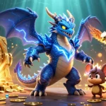Win big with SKY88 featuring a thunder dragon and treasures in an electrifying casino scene.