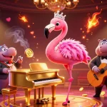 Experience the excitement of Sunwin's vibrant casino games with a dazzling 3D scene featuring engaging characters.