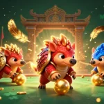 Join the Tai Go88 adventure with playful pangolins rolling through poker chips in an exciting casino setting.