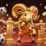 Experience lc88 game excitement with a dynamic scene of golden ram and sports elements!