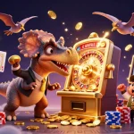 Experience exhilarating ae888 wins with dynamic characters and vibrant casino action, including flying coins.