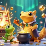 88vv showcases a magical alchemist turning metals to gold in a casino-inspired scene.